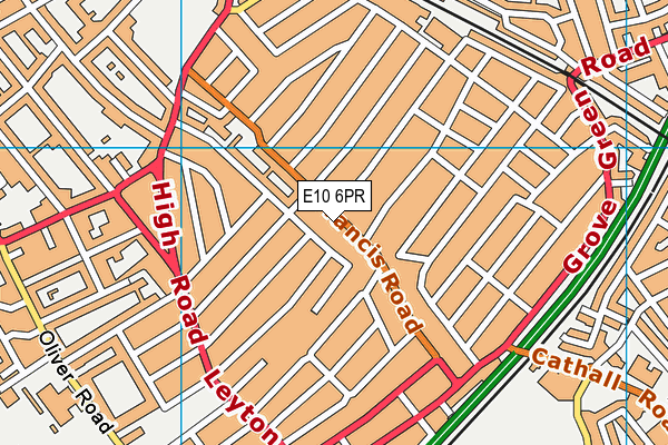 E10 6PR map - OS VectorMap District (Ordnance Survey)