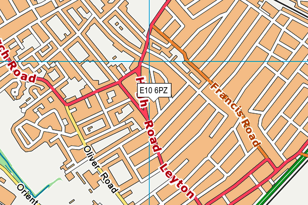 E10 6PZ map - OS VectorMap District (Ordnance Survey)