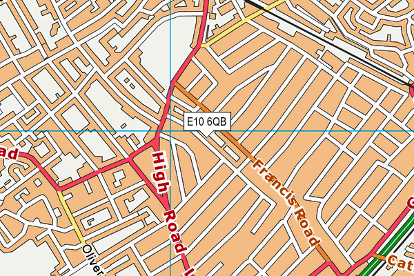 E10 6QB map - OS VectorMap District (Ordnance Survey)