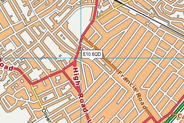E10 6QD map - OS VectorMap District (Ordnance Survey)