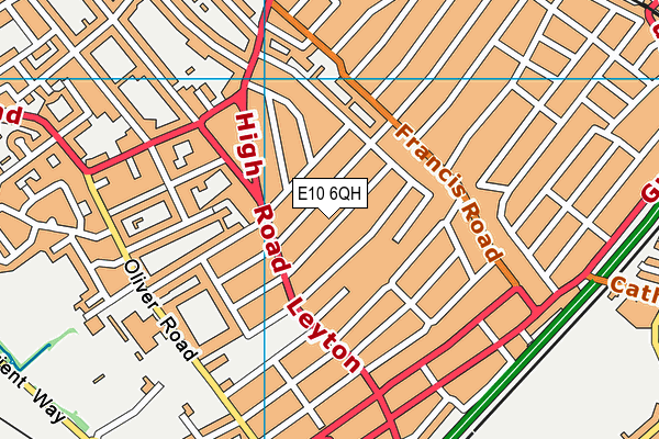 E10 6QH map - OS VectorMap District (Ordnance Survey)