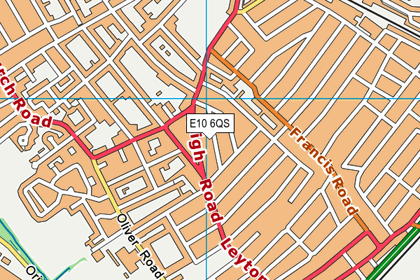 E10 6QS map - OS VectorMap District (Ordnance Survey)
