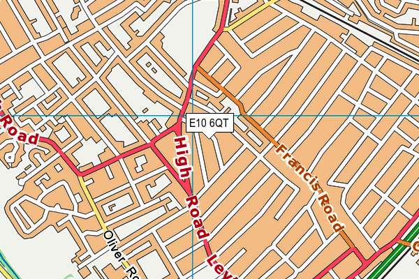 E10 6QT map - OS VectorMap District (Ordnance Survey)