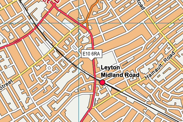 Anytime Fitness (London Leyton) map (E10 6RA) - OS VectorMap District (Ordnance Survey)