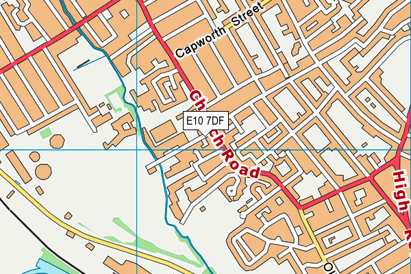 E10 7DF map - OS VectorMap District (Ordnance Survey)