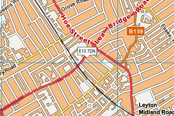 Raw Fitness map (E10 7DN) - OS VectorMap District (Ordnance Survey)