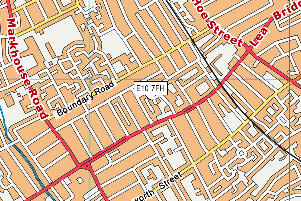 E10 7FH map - OS VectorMap District (Ordnance Survey)
