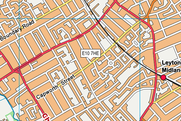 E10 7HE map - OS VectorMap District (Ordnance Survey)
