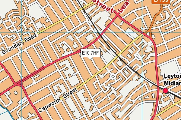 E10 7HF map - OS VectorMap District (Ordnance Survey)