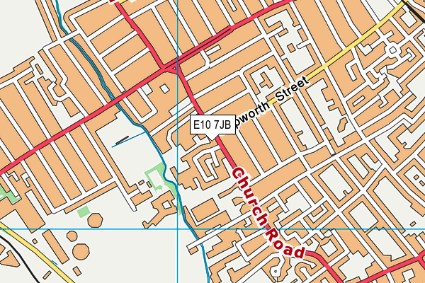 E10 7JB map - OS VectorMap District (Ordnance Survey)