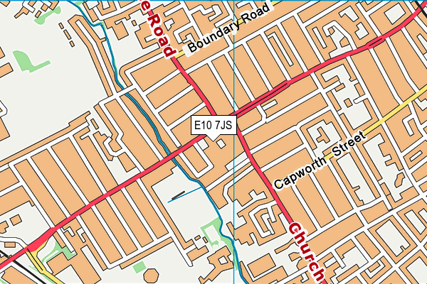 E10 7JS map - OS VectorMap District (Ordnance Survey)