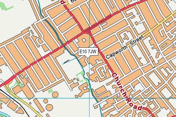 E10 7JW map - OS VectorMap District (Ordnance Survey)