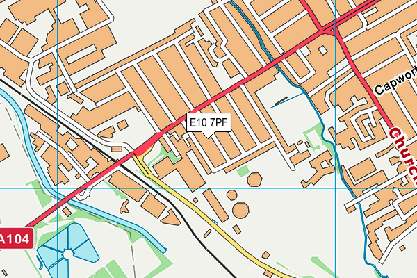 E10 7PF map - OS VectorMap District (Ordnance Survey)