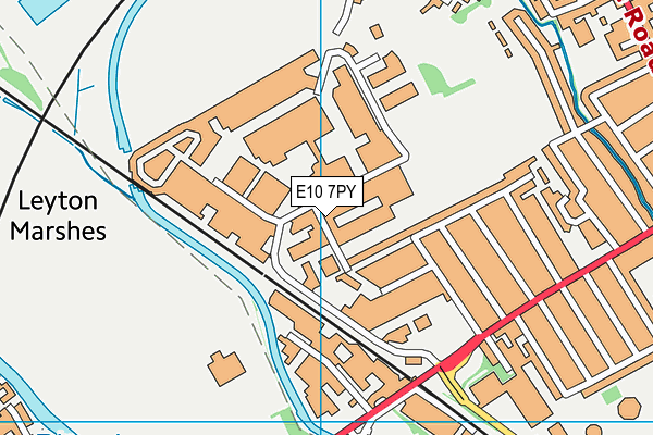 E10 7PY map - OS VectorMap District (Ordnance Survey)