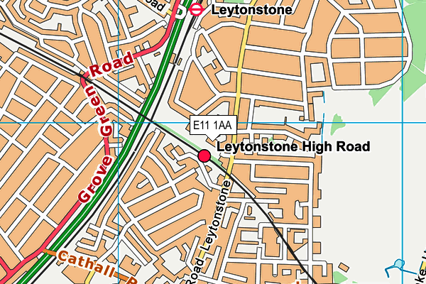 E11 1AA map - OS VectorMap District (Ordnance Survey)