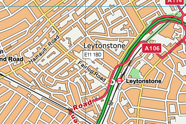 E11 1BD map - OS VectorMap District (Ordnance Survey)