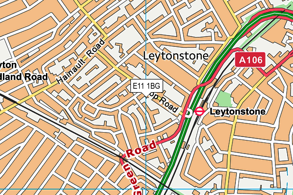 E11 1BG map - OS VectorMap District (Ordnance Survey)