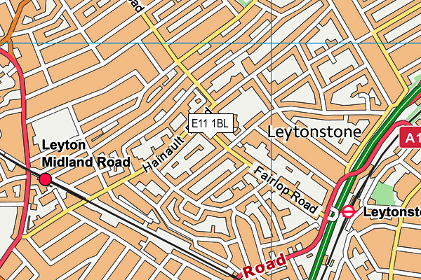 E11 1BL map - OS VectorMap District (Ordnance Survey)