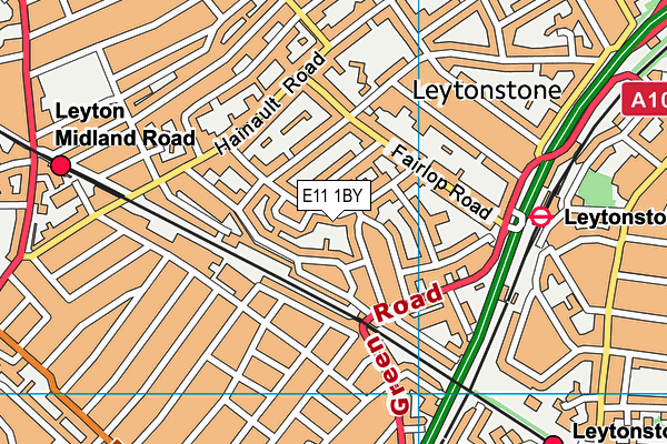 E11 1BY map - OS VectorMap District (Ordnance Survey)