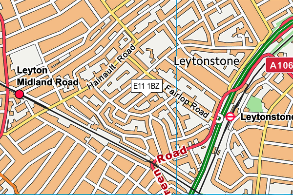 E11 1BZ map - OS VectorMap District (Ordnance Survey)