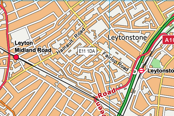 E11 1DA map - OS VectorMap District (Ordnance Survey)