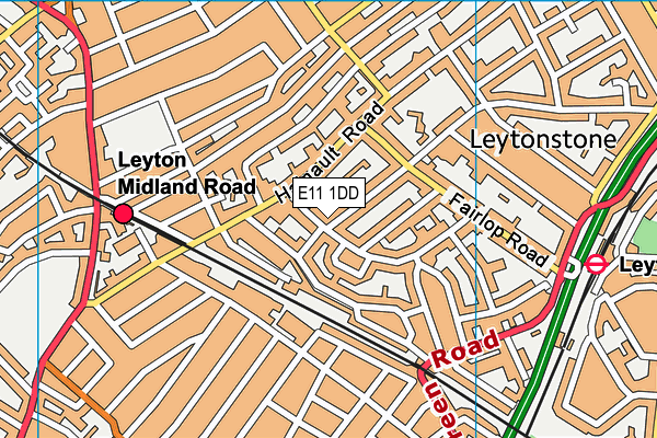 E11 1DD map - OS VectorMap District (Ordnance Survey)