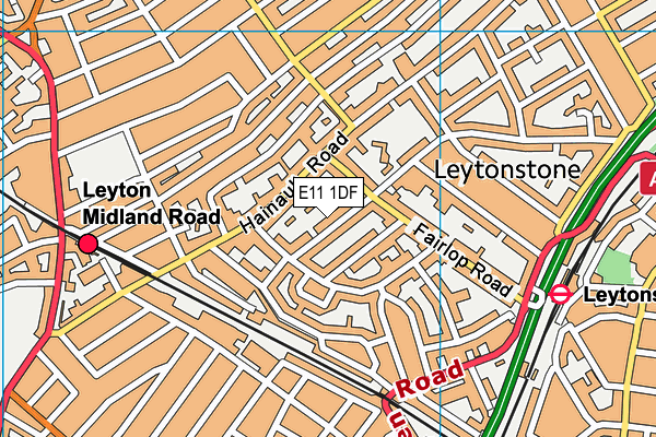 E11 1DF map - OS VectorMap District (Ordnance Survey)