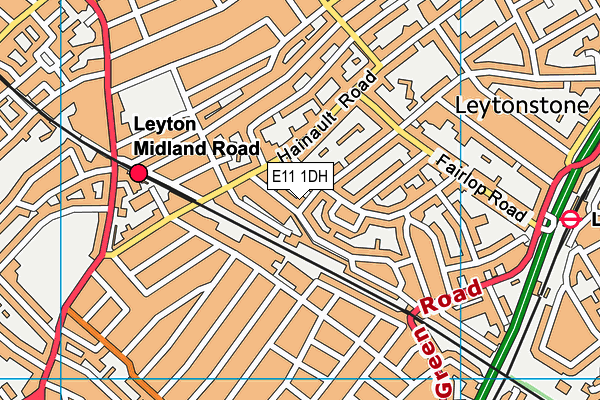 E11 1DH map - OS VectorMap District (Ordnance Survey)