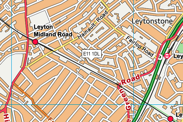 E11 1DL map - OS VectorMap District (Ordnance Survey)