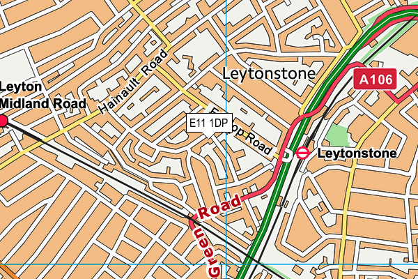 E11 1DP map - OS VectorMap District (Ordnance Survey)