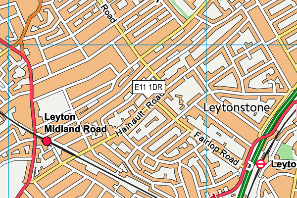 E11 1DR map - OS VectorMap District (Ordnance Survey)