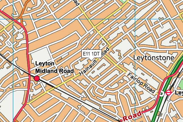 E11 1DT map - OS VectorMap District (Ordnance Survey)