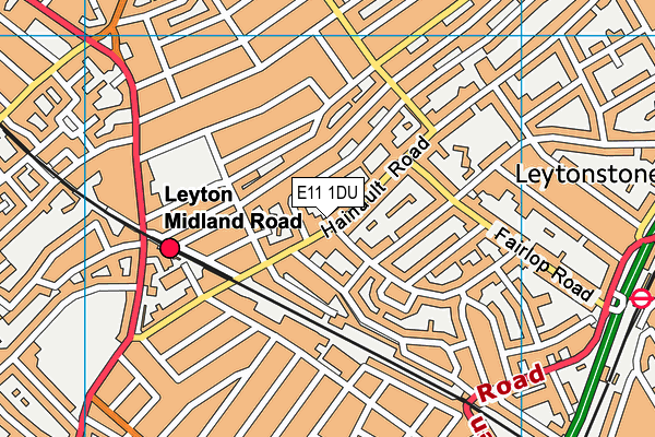 E11 1DU map - OS VectorMap District (Ordnance Survey)