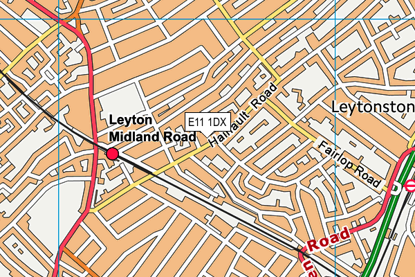 E11 1DX map - OS VectorMap District (Ordnance Survey)