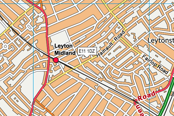 E11 1DZ map - OS VectorMap District (Ordnance Survey)