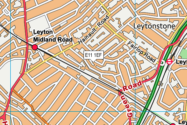 E11 1EF map - OS VectorMap District (Ordnance Survey)