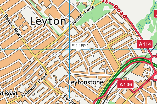 E11 1EP map - OS VectorMap District (Ordnance Survey)