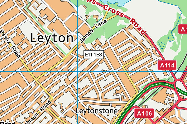 E11 1ES map - OS VectorMap District (Ordnance Survey)