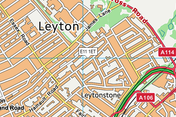 E11 1ET map - OS VectorMap District (Ordnance Survey)