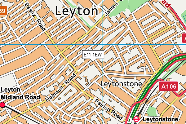 E11 1EW map - OS VectorMap District (Ordnance Survey)