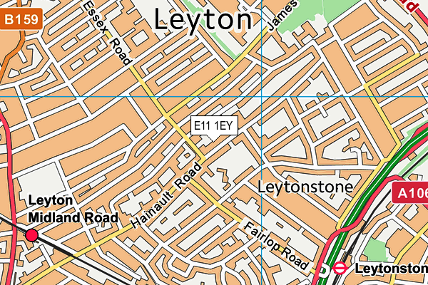 E11 1EY map - OS VectorMap District (Ordnance Survey)