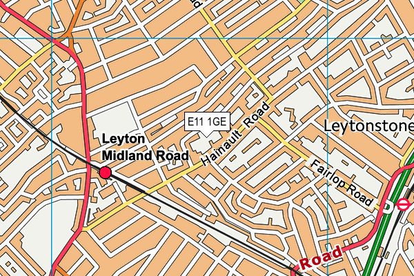 E11 1GE map - OS VectorMap District (Ordnance Survey)