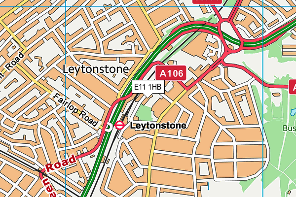 E11 1HB map - OS VectorMap District (Ordnance Survey)