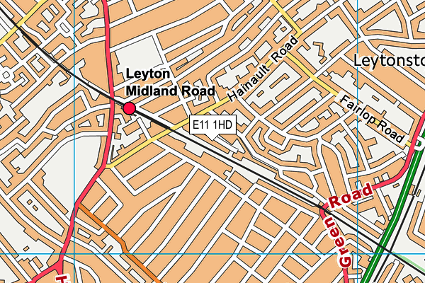 E11 1HD map - OS VectorMap District (Ordnance Survey)