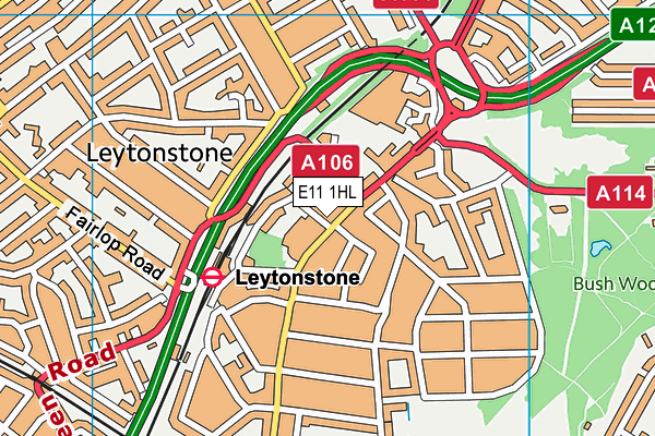 E11 1HL map - OS VectorMap District (Ordnance Survey)