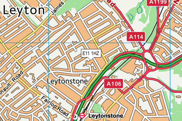 E11 1HZ map - OS VectorMap District (Ordnance Survey)