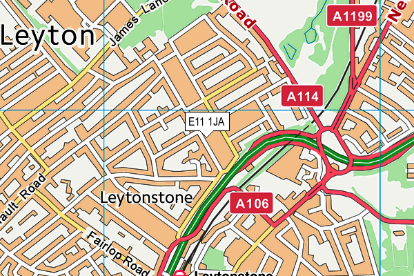 E11 1JA map - OS VectorMap District (Ordnance Survey)