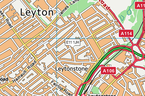 E11 1JH map - OS VectorMap District (Ordnance Survey)