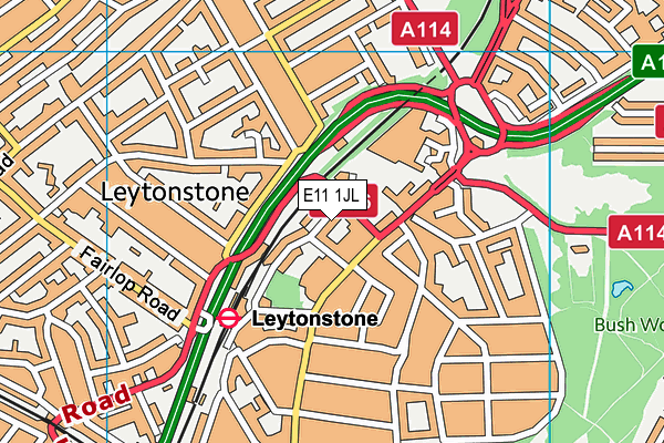 E11 1JL map - OS VectorMap District (Ordnance Survey)