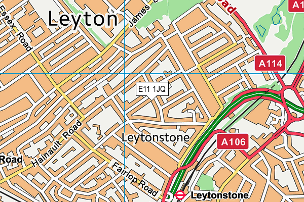 E11 1JQ map - OS VectorMap District (Ordnance Survey)